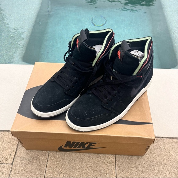 Nike Air Jordan 1 creator Black and Red High-Top Suede Sneakers